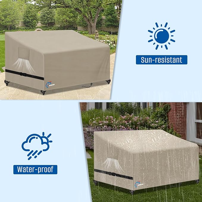 SIRUITON 2-Seat Garden Patio Sofa/Loveseat/Bench Cover 51" W x 27" D x 35" H,Heavy Duty 420D Oxford Waterproof Outdoor Sofa Cover, Lawn Patio Furniture Covers