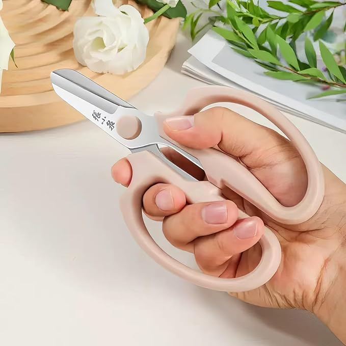 Pro Florist & Garden Shears - 3.38mm Heavy-Duty Rustproof Steel | Cuts Hydrangeas, Roses & Thick Stems | Ergo Wide-Grip Scissors for Fresh Flowers, Pruning, Ikebana