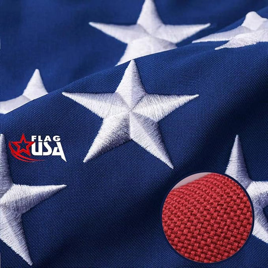 American Flag 4x6 Ft Ultra Durable Tear-Resistant Series, Made From Heavy Duty Water Resistant Polyester Canvas Embroidered Stars, Sewn Stripes, Brass Grommerts US/USA Flags Perfect