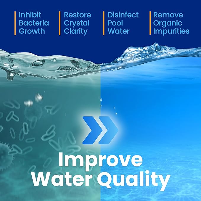 68% Calcium Hypochlorite Pool Shock for Swimming Pools - Chlorine Granules Swimming Pool Shock 25 lbs Bucket - Pool Chlorine for Inground and Above Ground Pool Treatment, Saltwater (25lbs)