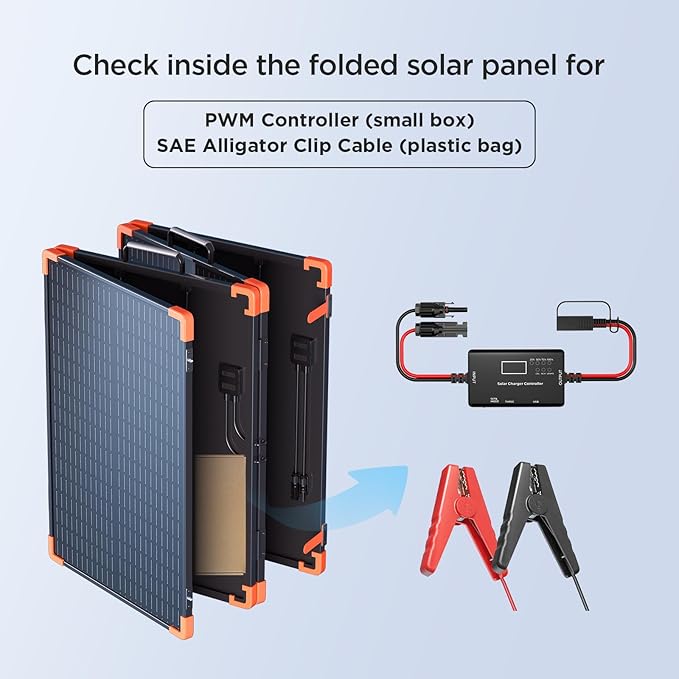 200 watt Portable Solar Panel with 20A PWM Controller,RV Essentials,19V Foldable Solar Charger for Power Station&12V Batteries,23.5% High Efficiency IP68 Waterproof 4 Kickstands for Camping RV Trip
