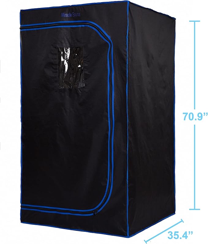 The Miracle Sauna - Full-Size Portable Far Infrared Sauna with Side Panels, Heated Floor Mat, and Portable Chair - Experience Personal Portable Spa for Complete Relaxation.
