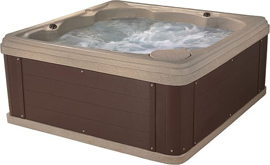 AquaLife Inland™ 5-6 Person 24-Jet Lounger Hot Tub with LED Lighting, Digital Control, Insulated Cover