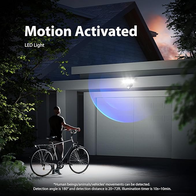 Onforu 75W LED Motion Sensor Outdoor Lights, Dusk to Dawn Flood Light Outdoor Motion Sensor, Hardwired Security Lights Floodlights Outside 7500LM 6500K Daylight IP65 Waterproof (Black)