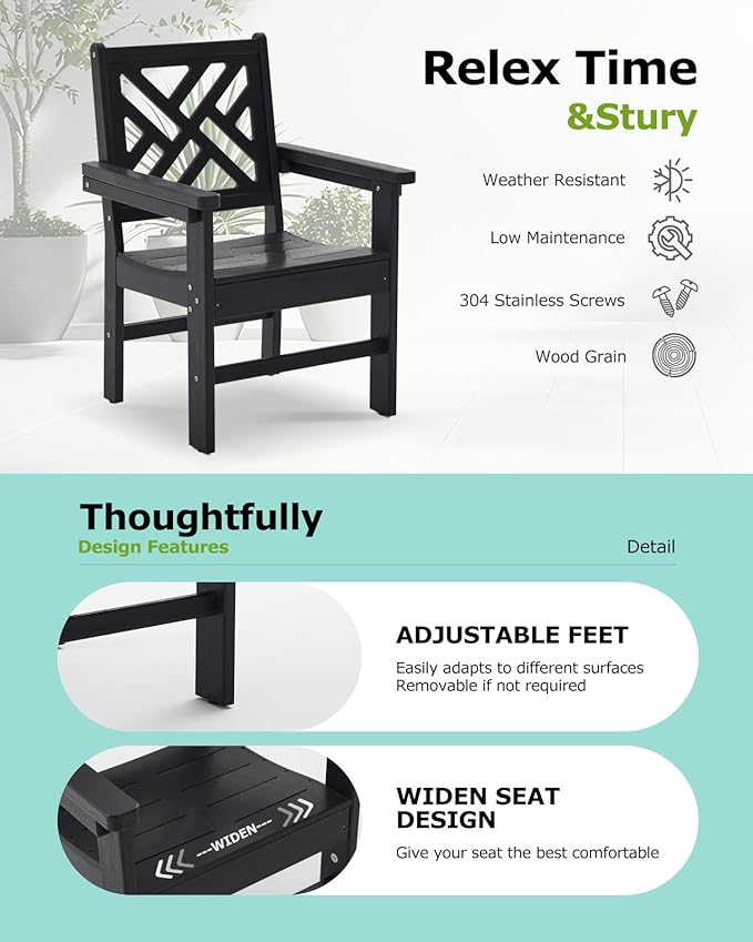 10 Piece HDPE Outdoor Dining Set for 8, Patio HDPE Furniture Set with 2 Table and Umbrella Hole, Outdoor Table and Chairs for Garden, Poolside, Backyard, Deck