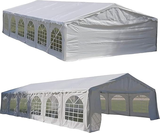 DELTA 40'x20' Budget PE +(2) Long Bag+(1) Short Bag, Large Party Tent,Event Canopy, carpas para Fiestas.Wedding Tents Garden Shelter Gazebo,Outdoor Canopy, with Waterproof Top Cover