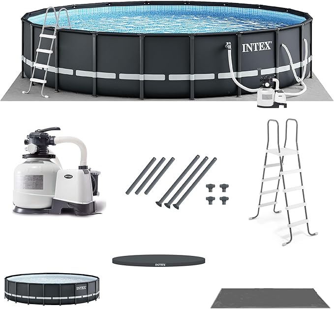 INTEX Above Ground Swimming Pool Set, Ultra XTR 26ft x 52in with Sand Filter Pump - Round Frame - Heavy-Duty Outdoor Pool for Home, Backyard, and Patio