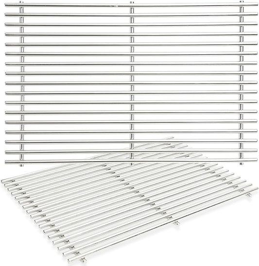 J&YNBBQ Grill Grate Replacement for Weber Genesis 300 Series – 9mm 19.5" Stainless Steel Cooking Grates for E-310, E-320, E-330, S-310, S-320, S-330, Replaces Weber 7528 & 7524 (2 Pack)