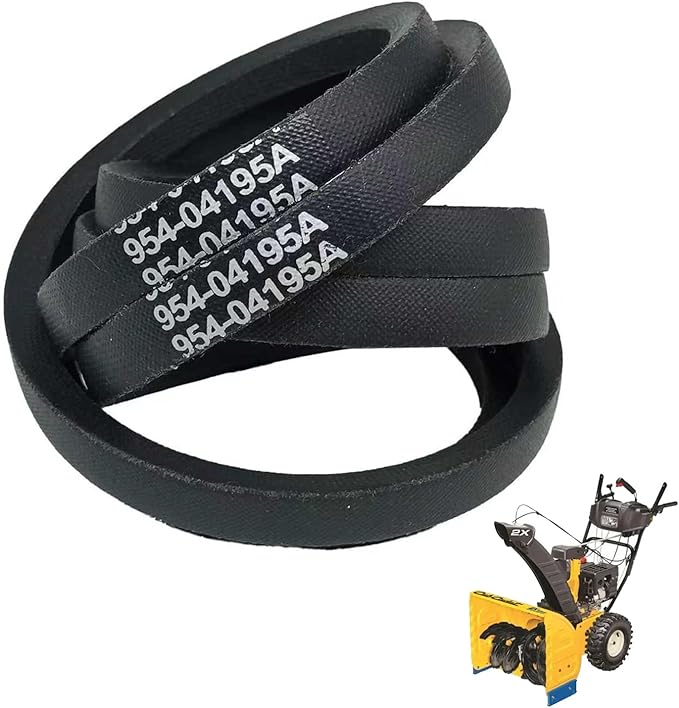 954-04195A Snow Thrower Auger Drive Belt 1/2" x 37" for Troy Bilt Cub Cadet Craftsman MTD Columbia Yard Machines 754-04195 754-04195A 954-04195 Stens 265-081(2 Pcs)