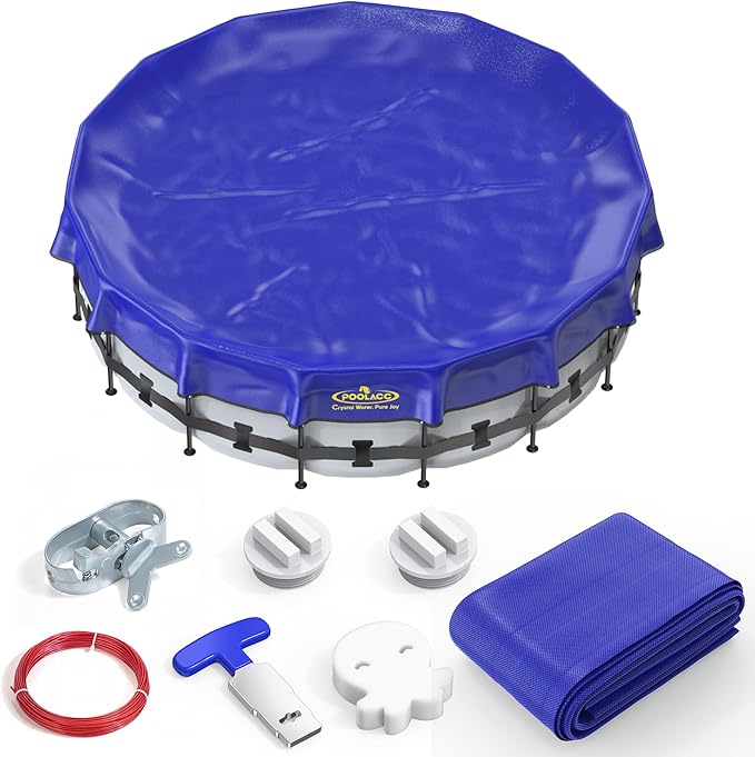 Pool Covers for Above Ground Pools - 28 ft Round Winter Pool Cover, Extra Durable Cold- and UV-Resistant Heavy-Duty Swimming Pool Cover for Winterizing
