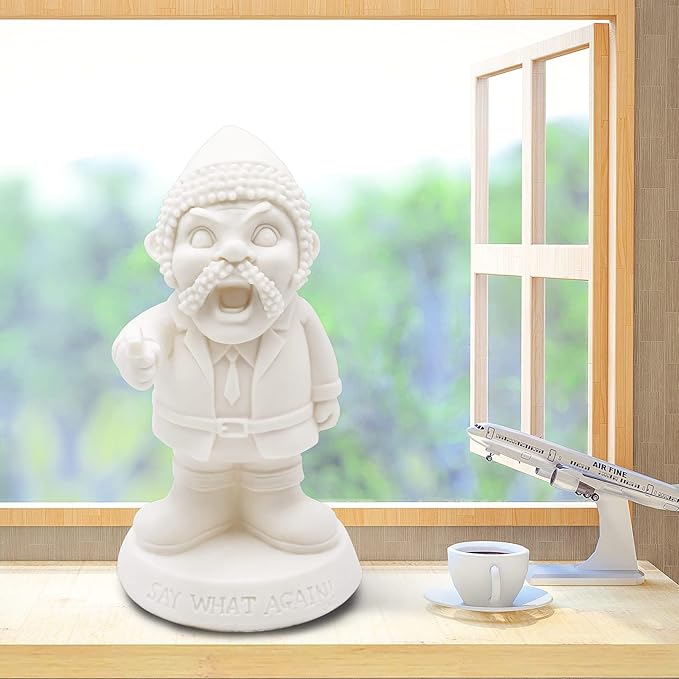 Unpainted Military Garden Gnomes, Say What Again! Funny War Gnome, DIY Paint Your Own Funny Army Gnomes, Resin Soldier Statue, Dwarf Gangster Statue, Statue for Indoor Outdoor Lawn Yard Decorations