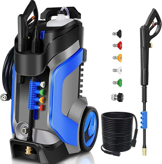 5000PSI Pressure Washer 4.0GPM High Power Washer with M22-14mm Pressure Hose 33FT,Powerwashers with 1/4" QC Compatible Surface Cleaner, 5 Nozzle and Soap Bottle for Home,Car,Patio (Blue)