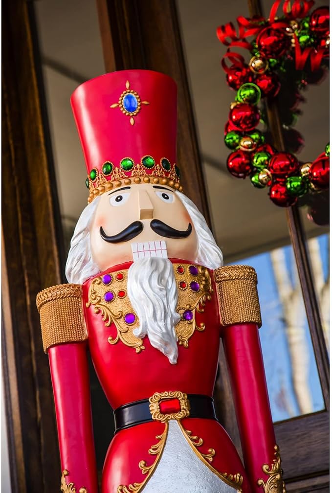 Evergreen 4.5 Foot Tall Nutcracker Christmas Decor Indoor Outdoor Garden Statue | Traditional Regal Figure Soldier | Holiday Life Size | Outdoor Safe