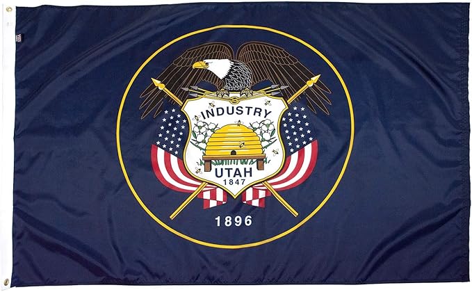 FlagSource Utah Nylon State Flag, Made in the USA, 3x5'