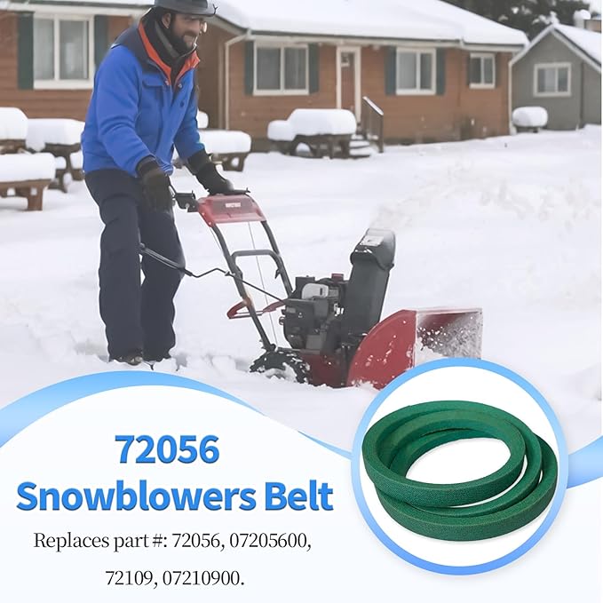 2 Pack Snow Thrower Auger Belt 72056 for Replace Ariens 07205600, 72109, 07210900 MTD 754-0104, 754-0177(1/2" X 32")