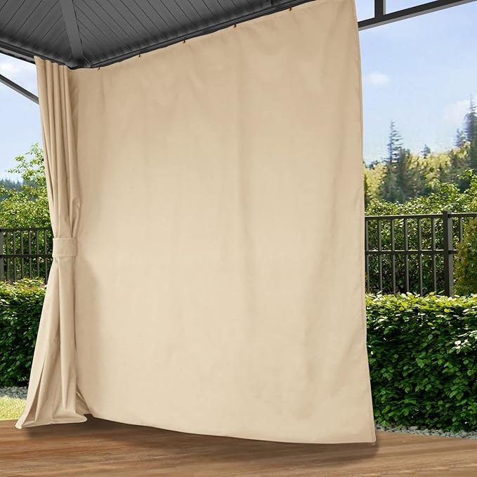TOOLPORT Hardtop Gazebo 13x13 ft with Steel Roof - 4 Side Panels in Champagne - Approx. 3.54x3.54 in Aluminium Poles