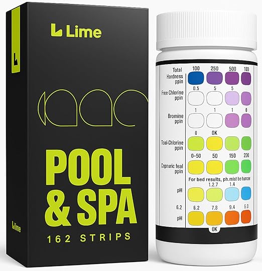 162 Pcs 7-Way Hot Tub Pool Test Strips - Accurate Readings in 15 Seconds