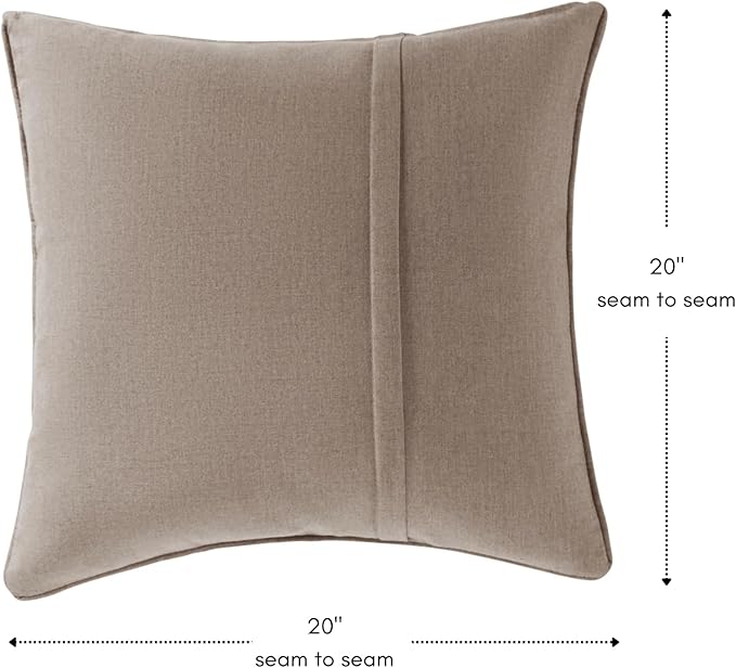 Greendale Home Fashions Sunbrella 20" Square Outdoor Throw Pillow with Removable Cover (Set of 2), Cast Ash 2 Count