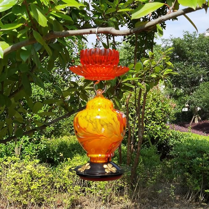 Ant Moat for Hummingbird Feeder - Freestyle 9 OZ Extra Large Capacity Insect Guard - Red Daisy Bowl & Dish