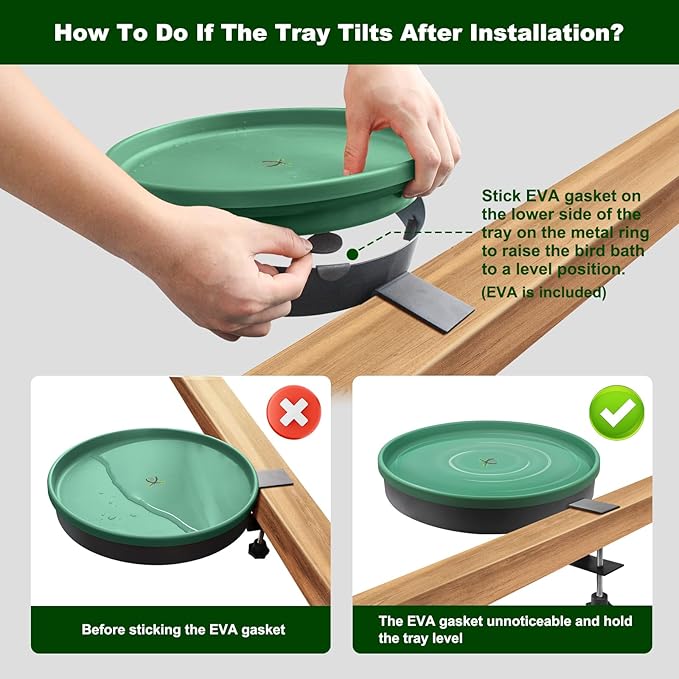 Heated Bird Bath, 3 Easy Ways to Mount Heavy Duty Metal Pedestal Detachable Bird Bath Bowl for Easy Cleaning, 75W Heated Bird Baths for Outdoors for Winter Garden Yard Patio Lawn, Green