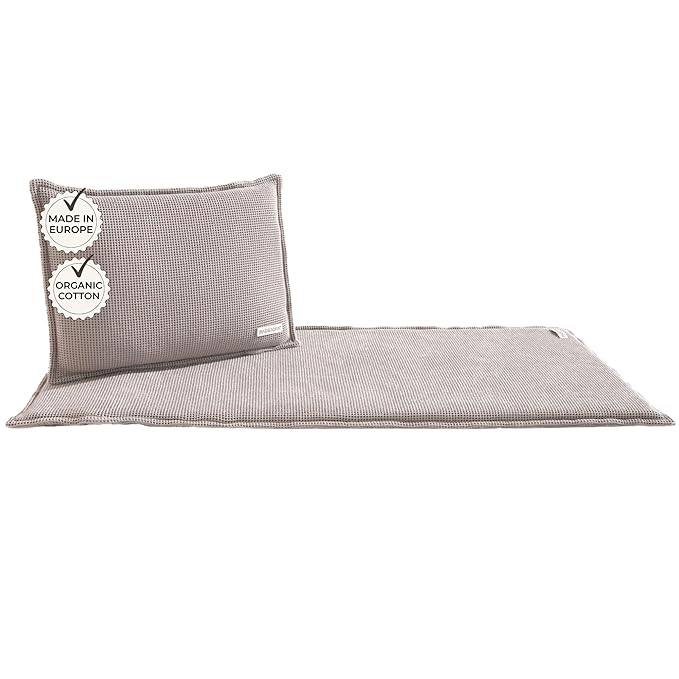 SAUNASOFA™ Sauna Mat & Pillow Set – 2 Person Sauna seat Cushion with Pillow – Luxury Sauna Gift for Infrared or Finnish Sauna in Taupe