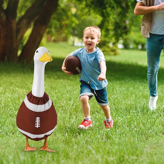 Football Porch Goose Outfit Game Day Costume for Goose Clothes Garden Outdoor Lawn Patio Yard Art Bowl Party Decoration