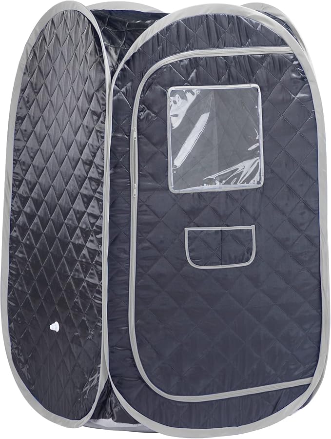 Portable Sauna Tent, Foldable One Person Full Body Spa for Detox Therapy Without Steamer - BlackG