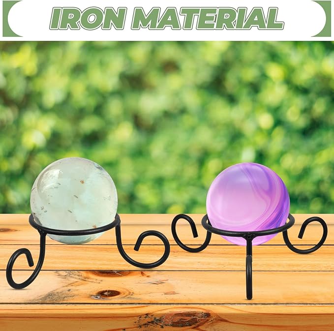 Kichvoe Metal Gazing Ball Stand Garden Crystal Ball Stand Outdoor Gazing Ball Holder Small Vase Stand Pendulum Sphere Display Stand Globe Gem Base Iron Stand Decorations Home Decor