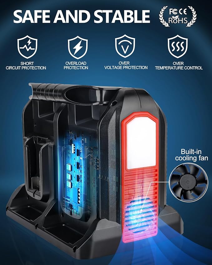 350W Power Inverter for Craftsman 20v V20 Battery, 4-Ports DC 20V to AC 110-120V Pure Sine Wave Battery Inverter with 3 USB-A Port, 1 USB-C Port,300lm LED Light for Camping Travel Emergency(Tool Only)