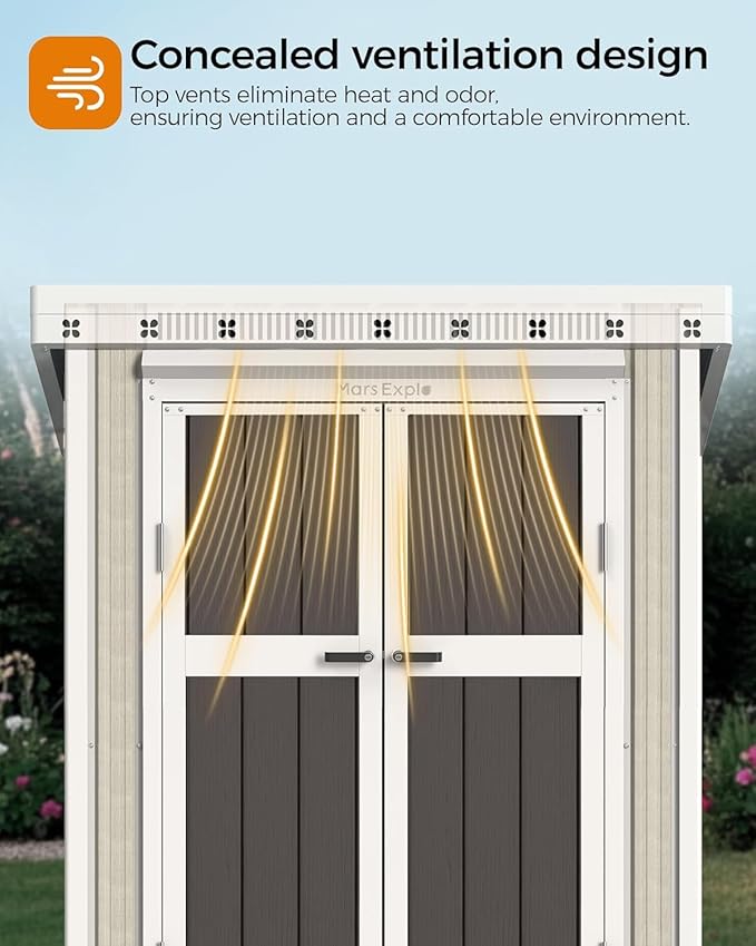 5X3 FT Metal Garden Sheds & Outdoor Storage with Sloping Roof,Lockable Door for Backyard,Patio