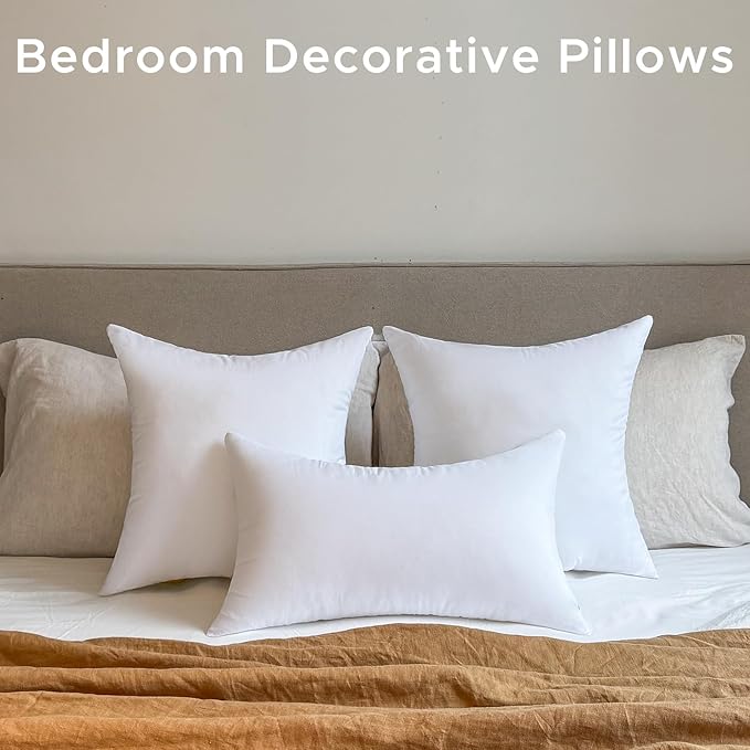 22 x 22 Outdoor Pillow Insert Set of 4 Large Square Patio Furniture Pillows for Porch Couch Fall Throw Pillow Inserts Premium Decorative Stuffer Pillows Waterproof White Sofa Cushion