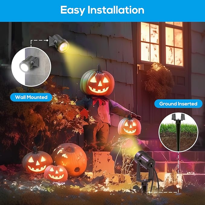 ZYAN Low Voltage Landscape Spotlights LED Landscape Lighting with Sensor, IP65 Waterproof Outdoor Lights for Yard Garden Pathway, Plant Tree Spoltights Dimmable with Timer, Auto ON/Off (4 Pack)