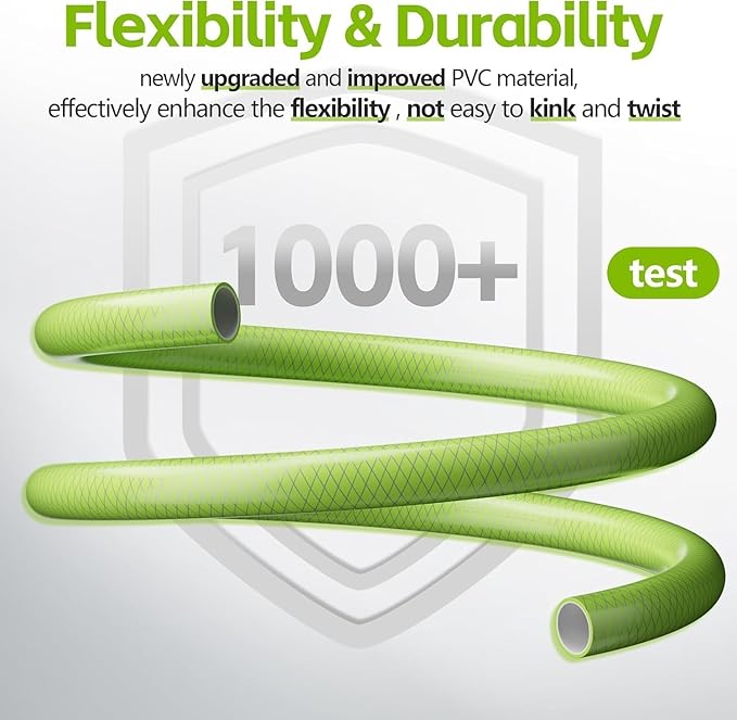 SPECILITE Flexible Garden Water Hose 175 Ft, Heavy Duty, Lightweight and Leak-Proof Pipe× 1/2 In, 3/4" Brass Swivel Fittings,Burst 600 PSI, Non-Expandable, Kink-Proof, For Car, Yard, Outdoor, Lawn