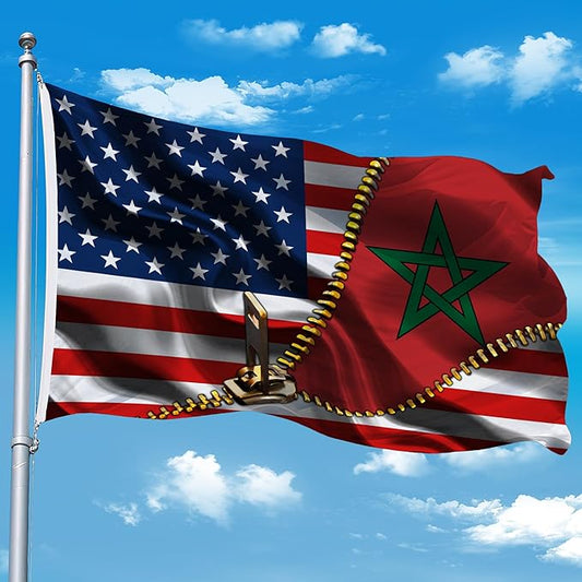 Vintage American America Usa Morocco Moroccan Flags For Outside Yard 3x5 Ft Double Sided Printed 100d Polyester Lightweight Garden Welcome Outdoor Banner Brass Grommets