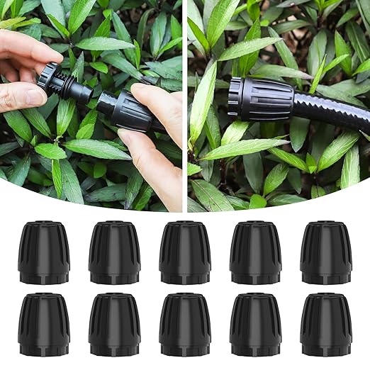 MIXC 1/2 Inch Drip Irrigation End Caps, End Plugs (1/2" ID x 0.65" OD) for Garden Watering Systems 10 Pack