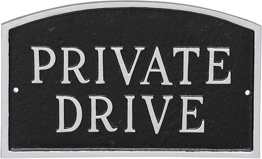 Montague Metal Products SP-12S-BS Private Drive Arch Statement Plaque, Standard, Black and Silver