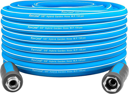 Fevone Garden Hose 80 ft., Lightweight Hybrid Water Hose, Flexible and Durable, Leak-Free Connections