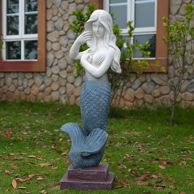 Large 37 - Inch Mermaid Statue Outdoor Decor for Garden, Patio, Yard, Lawn, Porch