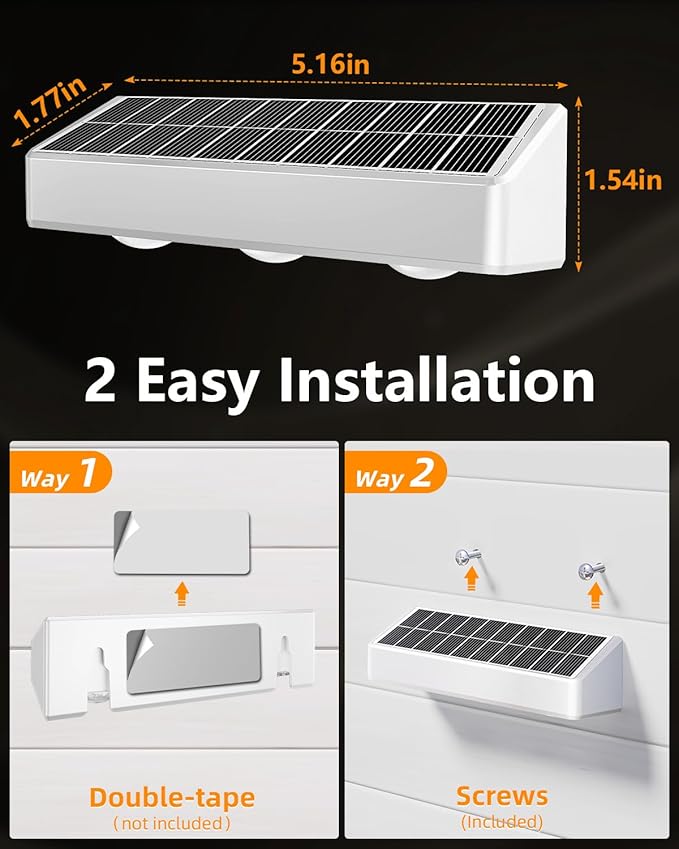 Solar Fence Lights Outdoor, 8 Pack, 9 Fixed Colors ＆ Color Changing LED Light Solar Powered Waterproof IP65 Dusk-to-Dawn Vinyl Fence Lights for Patio, Railing, Pool, Porch, Backyard, Wall