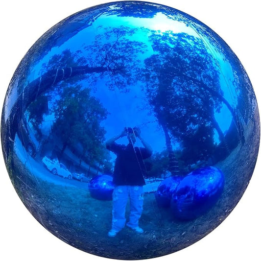Big Shiny Balls Giant Inflatable Mirror Balls for Events & Decor - Party, Advertising, Shows, Stage Decoration - Hanging & Standing-Various Sizes & Colors - Blue (1.2m/3.94ft)