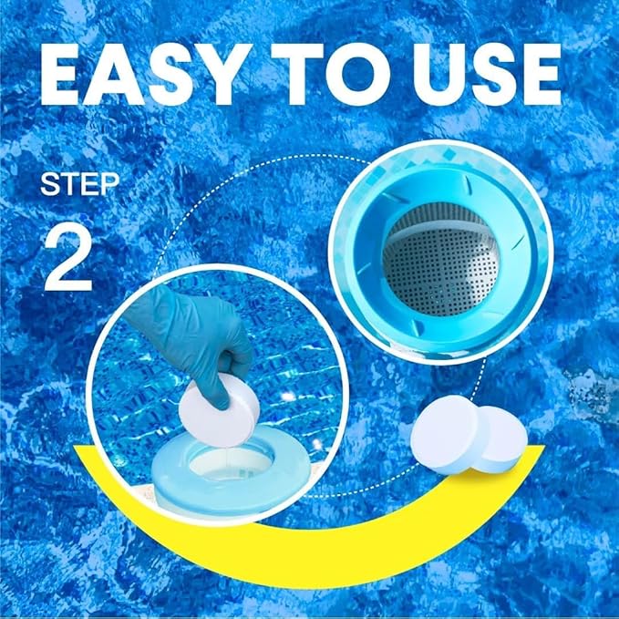 PROFELIZ 3 Inch Pool Chlorine Tablets, Slow-Dissolving Spa Sanitizer Eliminate Bacteria Algae Stabilized Chlorine for Swimming Pools Hot Tubs Spa Treatment (40lbs)