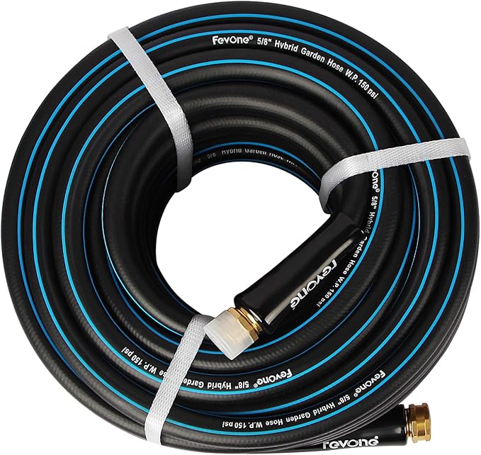 Fevone Garden Hose 75 ft., Lightweight Hybrid Water Hose, Flexible and Durable, Leak-Free Connections