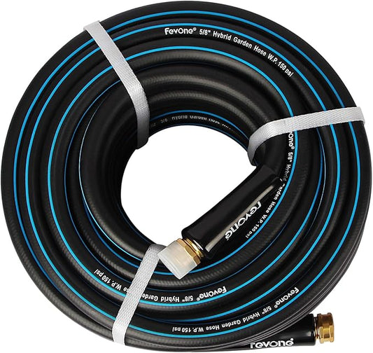 Fevone Garden Hose 75 ft., Lightweight Hybrid Water Hose, Flexible and Durable, Leak-Free Connections