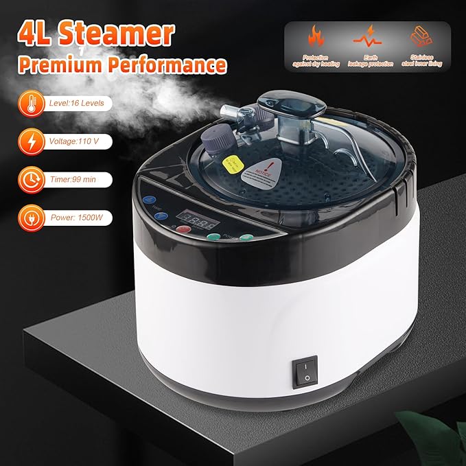 Portable Infrared Steam Sauna with Red Light Therapy Lamp, 2 Person Saunas Tent with 4L Steamer, 2 Large Folding Chairs, Remote Control, Indoor 1 or 2 Person Home Spa for Gym/Pilates/Garage