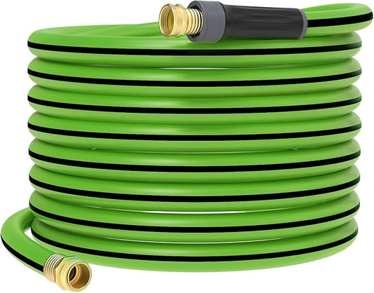 Hybrid Hose 100ft x 5/8", Short Garden Water Hose Heavy Duty, Flexible, Lightweight Hybrid Water Hose with Swivel Handle,3/4'' Brass Fittings, Available For Reel Cart Backyard Burst 500 PSI