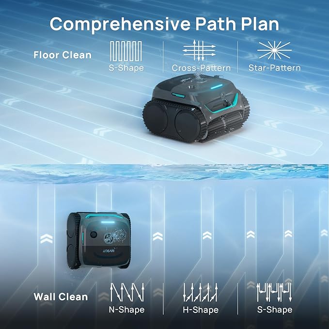 WYBOT C2 Vision AI Camera Cordless Pool Vacuum Robot for inground Pools, 8-in-1 Pool Cleaner, Ultra-fine Filtration, Brushless Motor Powerful Suction, Wall Climbing, Waterline Cleaning, Gray Green