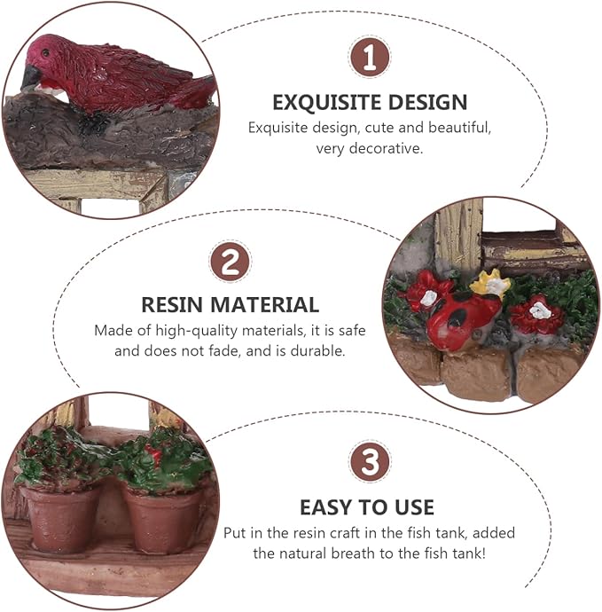 VOSAREA 4PCS Fairy Garden Windows and Door Set - Miniature Resin Gnome House Accessories for Outdoor Decor - for Trees Yards and Micro Landscapes