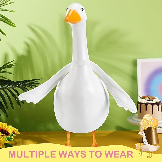1 Pcs Poseable Goose Wings for 15”- 20" Porch Lawn Goose Outfit Accessories Poseable White Wings for Outdoor Patio Yard Lawn Art Decoration (Wave Edge)