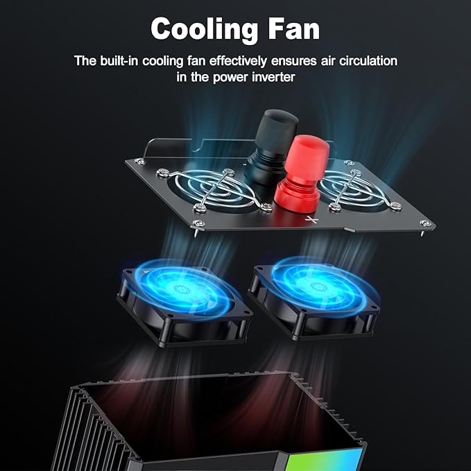 3000W Power Inverter,Peak Power 6000W 12V DC to AC 110V120V,with 3 AC Outlets and 3.4 A USB Port,LED Display for Power Converter,Outdoor Activities,Emergency,Vehicles Truck RV Solar System