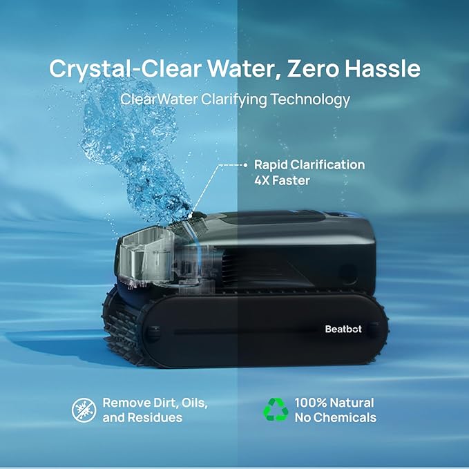 Beatbot AquaSense 2 Pro Cordless Pool Vacuum Robot, Unmatched 5-in-1 Cleaning, Surface Parking, Pool Skimmer with APP Control, Water Clarification, for Pools up to 3,875 Sq.ft – Emerald Green